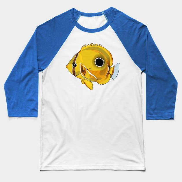 Eclipse Butterfly Fish Baseball T-Shirt by Inklings of Grace